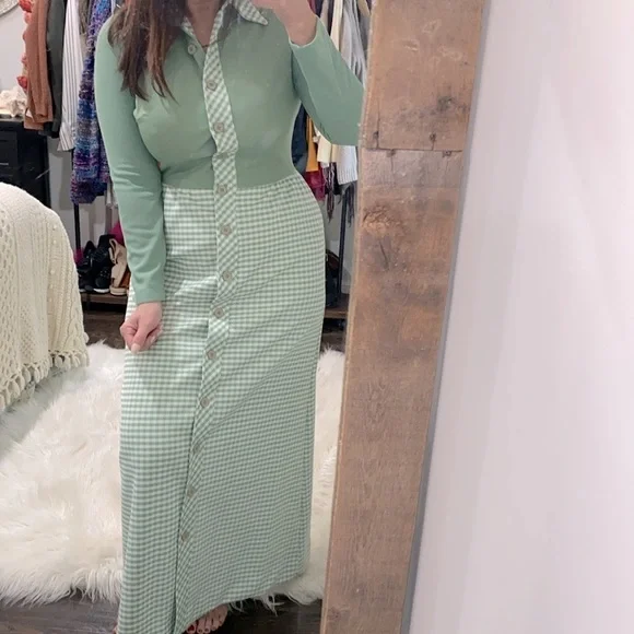Vintage button down maxi dress size small - Picture 3 of 7